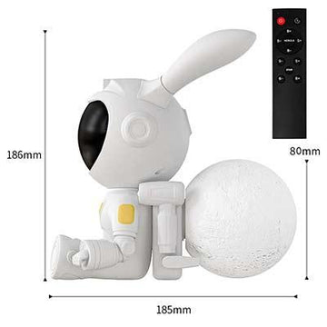 Coelho Rocky das Galáxias, Astronauta Robô lunar com Projetor LED/USB das Galáxias e Nebulosas, com música, para quartos de crianças