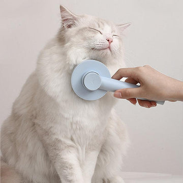 Escova com cerdas flexíveis para massagem, limpeza e extração dos grumos dos pelos de Gatos